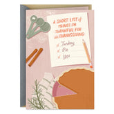 Thankful for You Thanksgiving Card