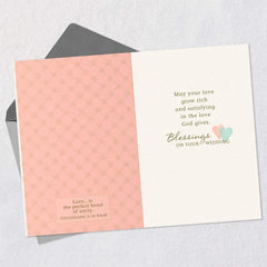 Two Hearts, One Love Religious Wedding Card