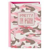 Pretty in Pink Camo Birthday Card for Her