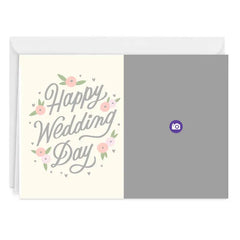 Floral Happy Day Custom Wedding Card