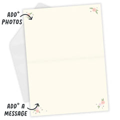 Floral Happy Day Custom Wedding Card