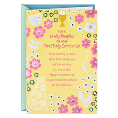 So Happy and Proud Religious First Communion Card for Daughter