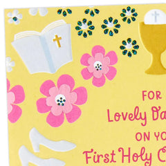 So Happy and Proud Religious First Communion Card for Daughter