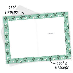 Pink Flowers Stamp Custom Miss You Card
