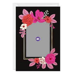 Pink Floral and Gold Frame Custom Card