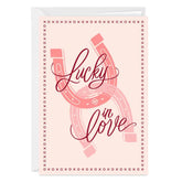 Lucky in Love Horseshoes Custom Valentine's Day Card