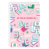Mahjong Tiles Custom Friendship Card