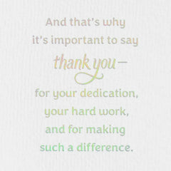 Important Work Thank-You Card for Teachers
