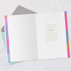 Important Work Thank-You Card for Teachers