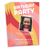 Pink Waves Birthday Invitation