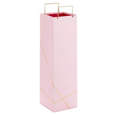 13" Gold Lines on Light Pink Wine Gift Bag