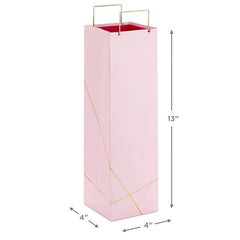 13" Gold Lines on Light Pink Wine Gift Bag