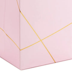 13" Gold Lines on Light Pink Wine Gift Bag