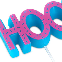 Pink and Blue "Hooray" Birthday Candle