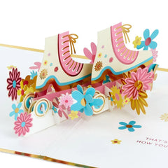 Fun and Fabulous Roller Skates Pop-Up Encouragement Card