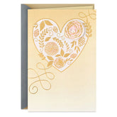 Bejeweled Floral Heart Blank Card