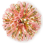 Pink and Gold Metallic Pom Pom Gift Bow, 5"