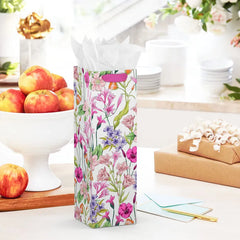 13" Spring Flowers Wine Gift Bag