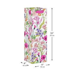 13" Spring Flowers Wine Gift Bag