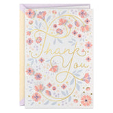 Pink and Purple Flowers So Grateful Thank-You Card