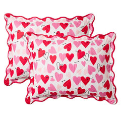 Hearts Print Reversible Quilt and Sham Set