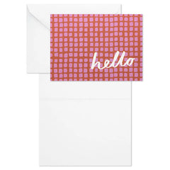 Rose Grid Blank Hello Notes, Pack of 10