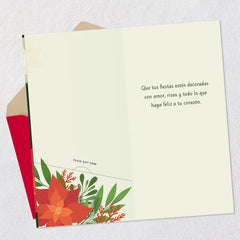 Love, Laughter and Happiness Spanish-Language Money Holder Christmas Card