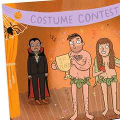 Adam and Eve Poison Ivy Costumes Funny Halloween Card