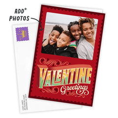 Vintage Postage Stamp Custom Valentine's Day Card