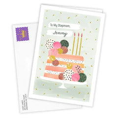 Pretty Pink Cake Custom Birthday Card