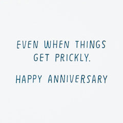 Cactus Happily Stuck With You Funny Anniversary Card