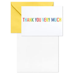 Primary Colors Assorted Blank Thank-You Notes, Pack of 48