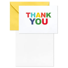 Primary Colors Assorted Blank Thank-You Notes, Pack of 48