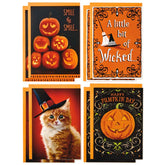 Pumpkins and Witches Assorted Halloween Cards, Pack of 8
