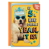 Enjoy the Royal Treatment 5th Birthday Card With Crown and Stickers