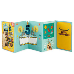 Enjoy the Royal Treatment 5th Birthday Card With Crown and Stickers