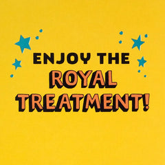 Enjoy the Royal Treatment 5th Birthday Card With Crown and Stickers