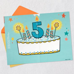 Enjoy the Royal Treatment 5th Birthday Card With Crown and Stickers