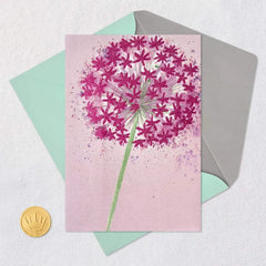 Purple Allium Flower Blank Card