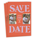 Purple and Orange Statement Typography Flat Wedding Save the Date