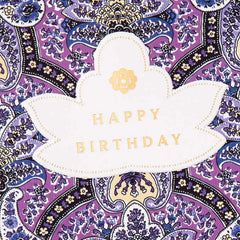 Purple Paisley Golden Moments Birthday Card