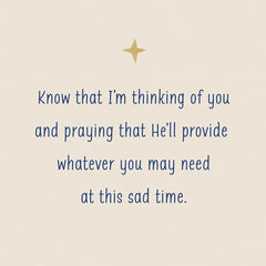He Will Provide What You Need Religious Sympathy Card
