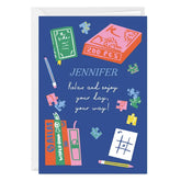Puzzles and Books Custom Birthday Card