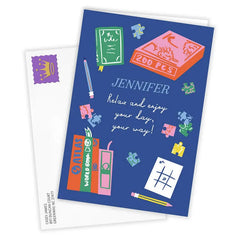 Puzzles and Books Custom Birthday Card