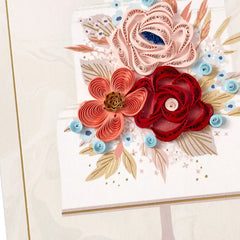 Lots of Love and Joy Quilled Paper Handmade Wedding Card