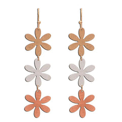 Rain Jewelry Mixed Metal Linked Flower Earrings