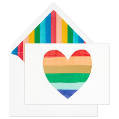 Rainbow Heart Blank Note Cards, Box of 10