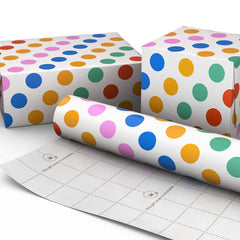 Rainbow Polka Dots Wrapping Paper Mini Roll, 38.8 sq. ft.