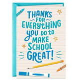 You Make School Great Thank You Card From Kids