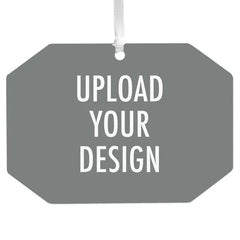 Design-Your-Own Horizontal Rectangle Metal Personalized Ornament, Custom Photo